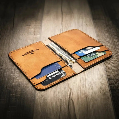 Western Vertical Wallet Bull Sheath Leather