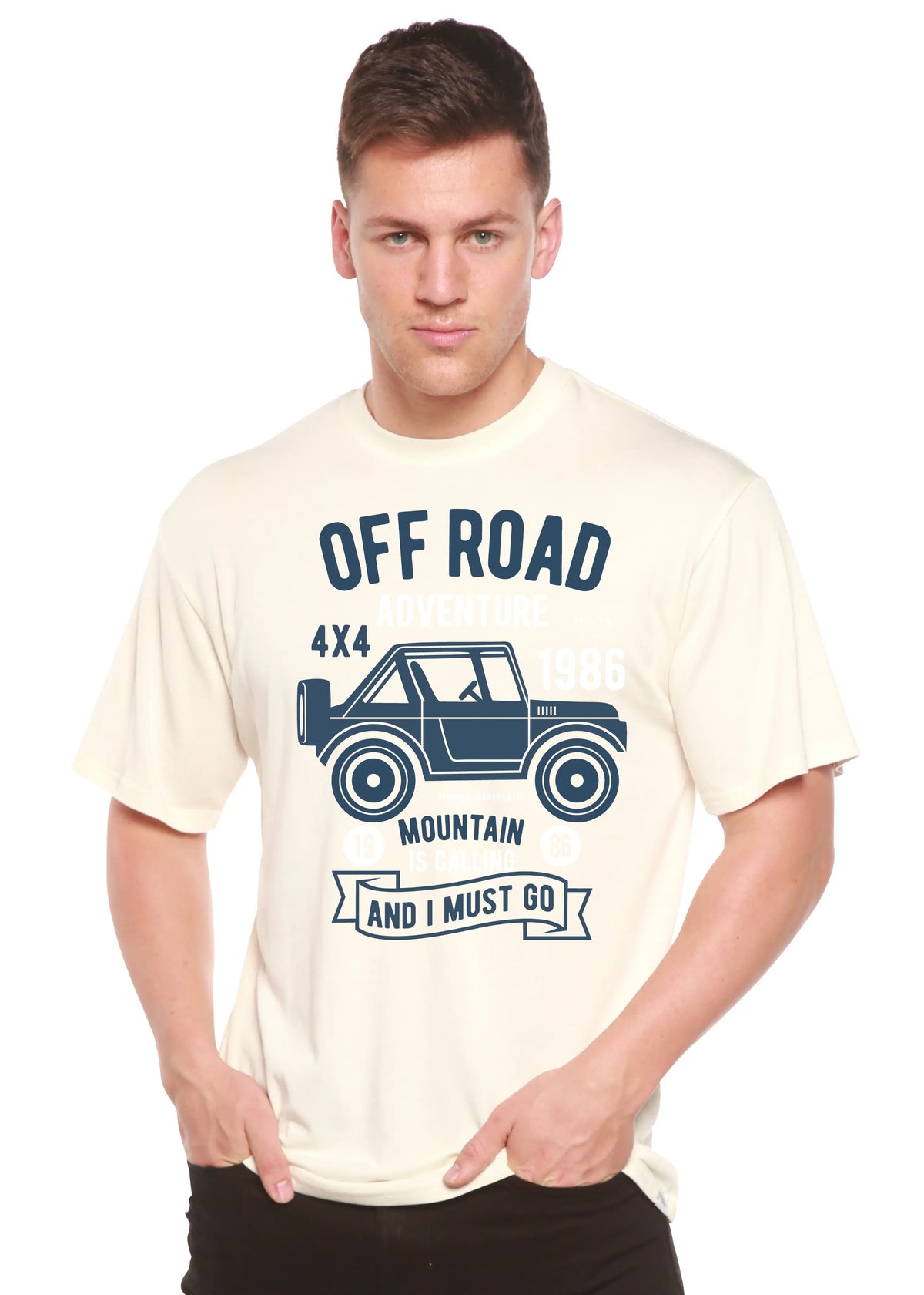 Off Road Adventure Spun Bamboo® Men's Bamboo Viscose/Organic Cotton Short Sleeve Graphic T-Shirt Spun Bamboo