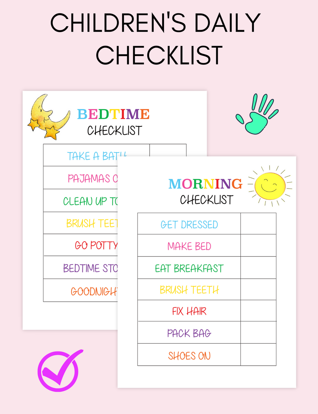Children's Daily Checklist Jessica Autumn