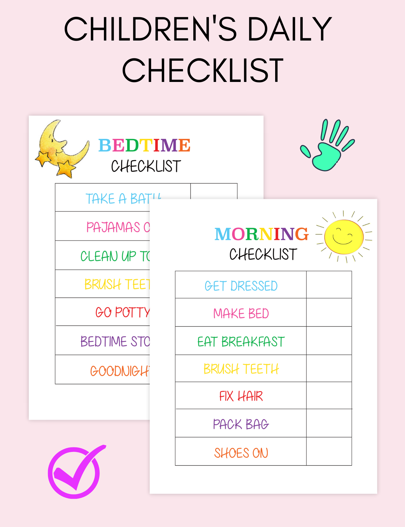 Children's Daily Checklist Jessica Autumn
