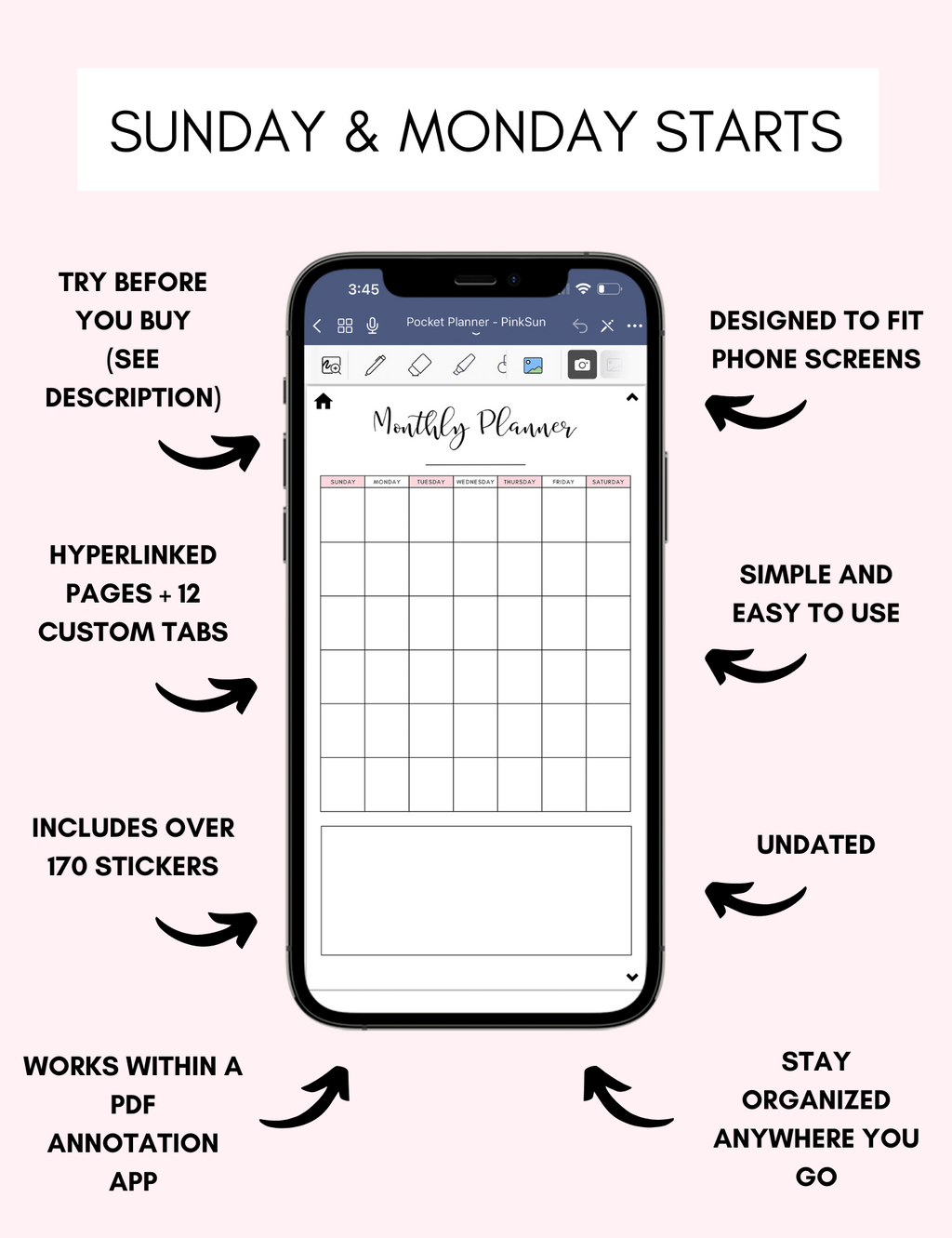 Digital Phone Planner Bundle Jessica Autumn