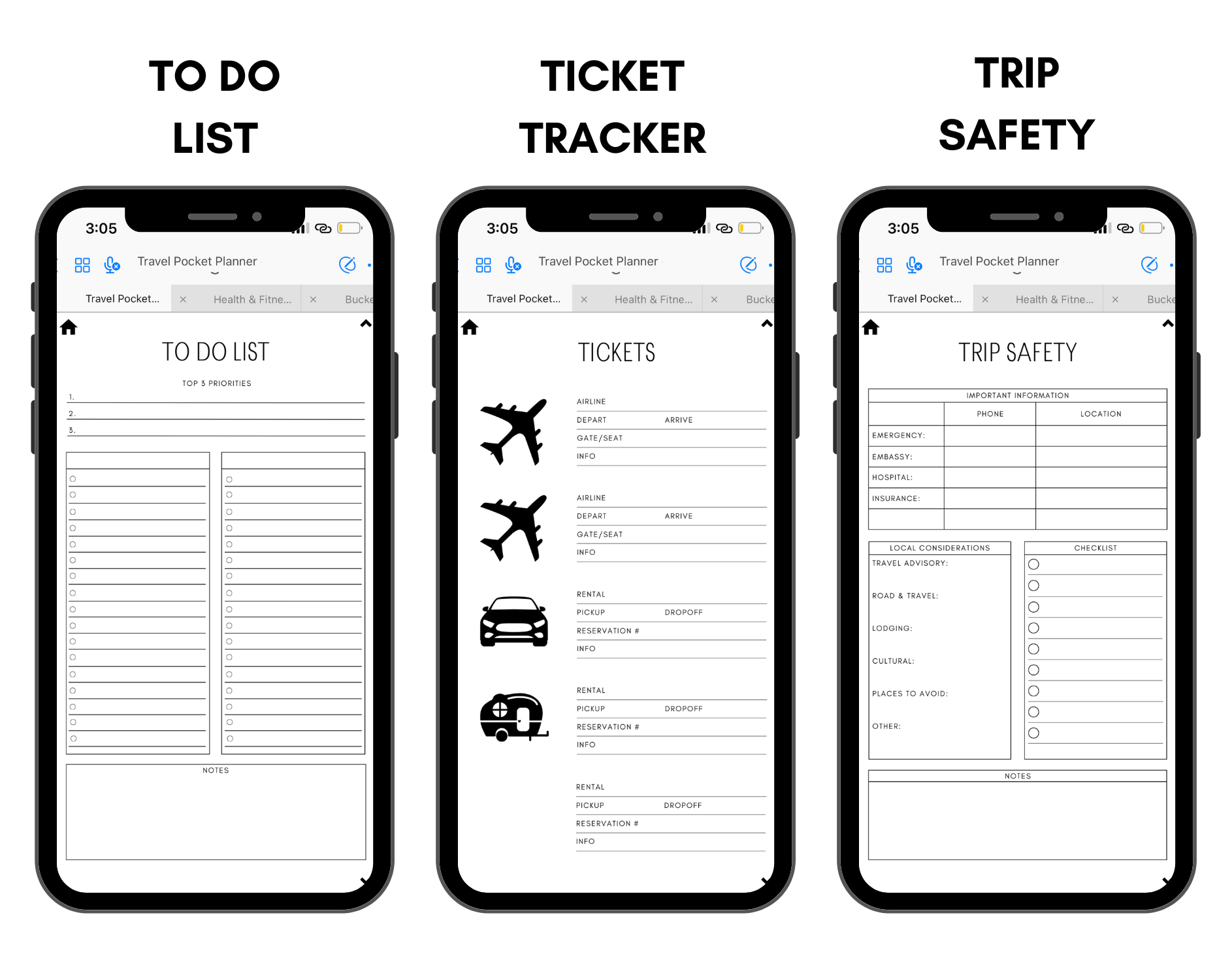 Digital Travel Phone Planner Neutral Jessica Autumn