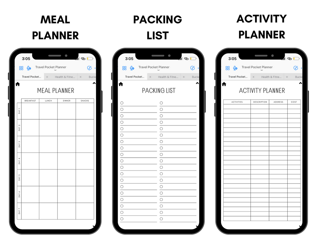 Digital Travel Phone Planner Neutral Jessica Autumn