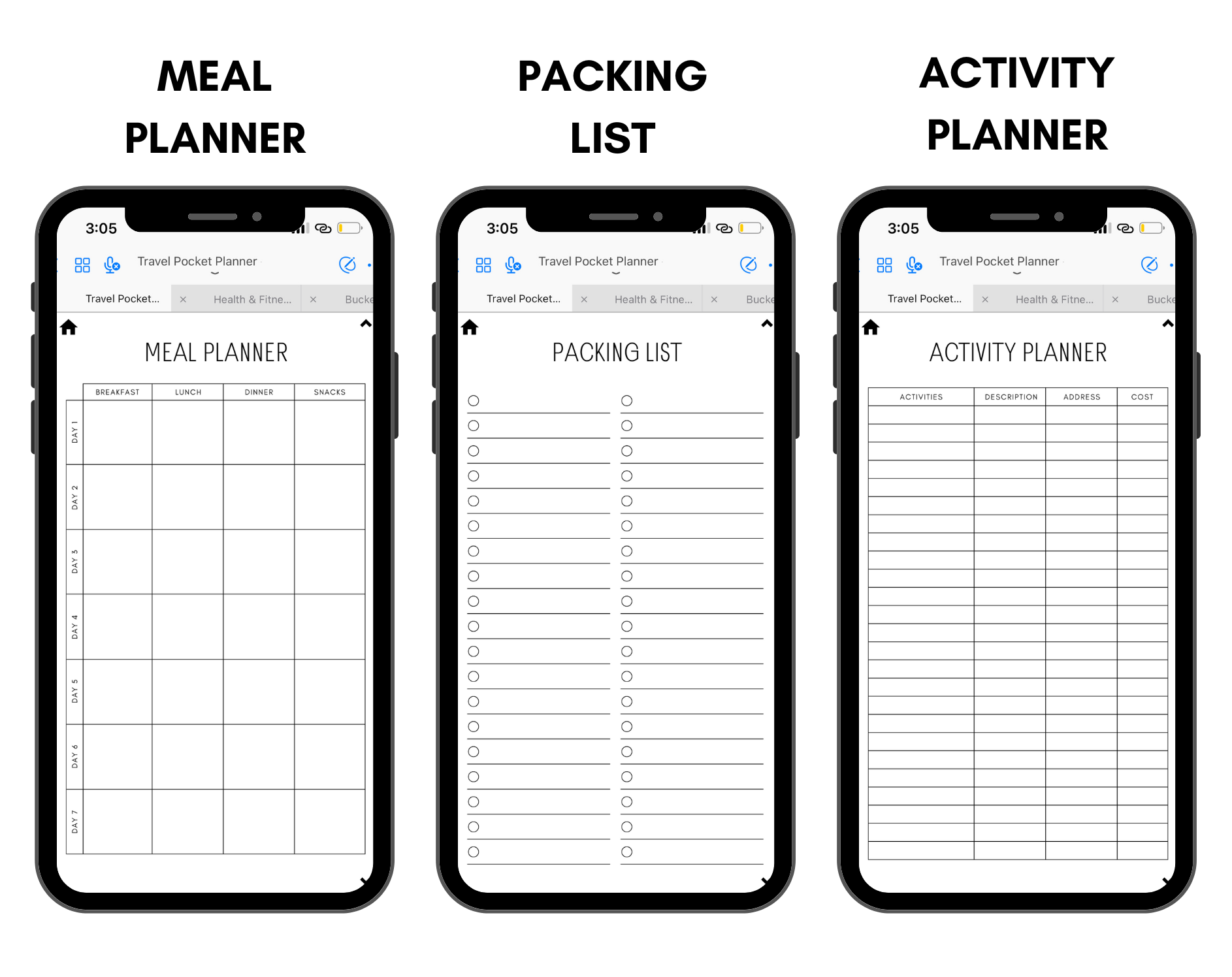 Digital Travel Phone Planner Neutral Jessica Autumn