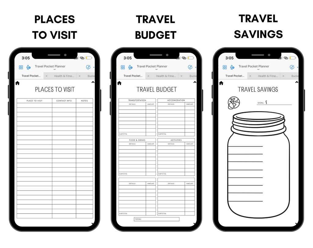 Digital Travel Phone Planner Neutral Jessica Autumn