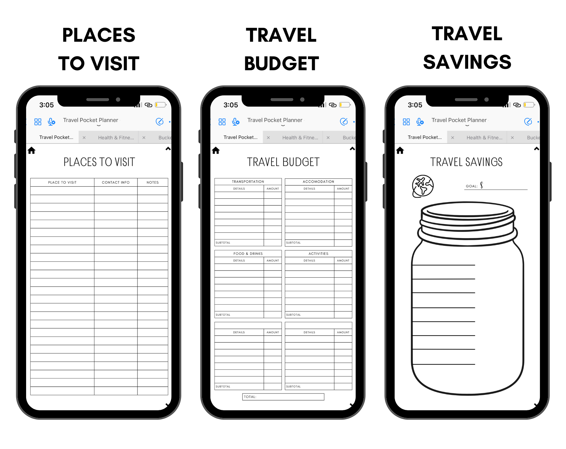 Digital Travel Phone Planner Neutral Jessica Autumn