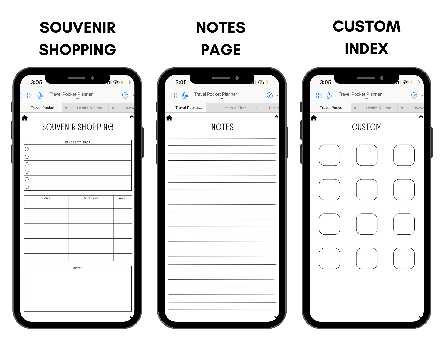 Digital Travel Phone Planner Neutral Jessica Autumn