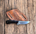 Handmade Rasp Steel Belt Knife with Buffalo Horn Grip Damascus Knife Store