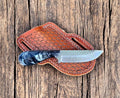 Custom Belt Knife with Epoxy Resin Handle – 8" Rasp Steel Damascus Knife Store