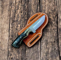 Custom Cowboy Knife with Sheep Horn Handle – 8.5" Damascus Knife Store