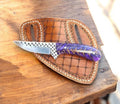 Handmade Belt Knife with Rasp Steel & Pine-Cone Handle Damascus Knife Store