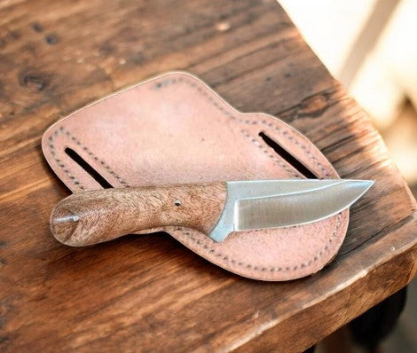 Handmade Cowboy Knife – D2 Steel Blade, Walnut Handle Damascus Knife Store