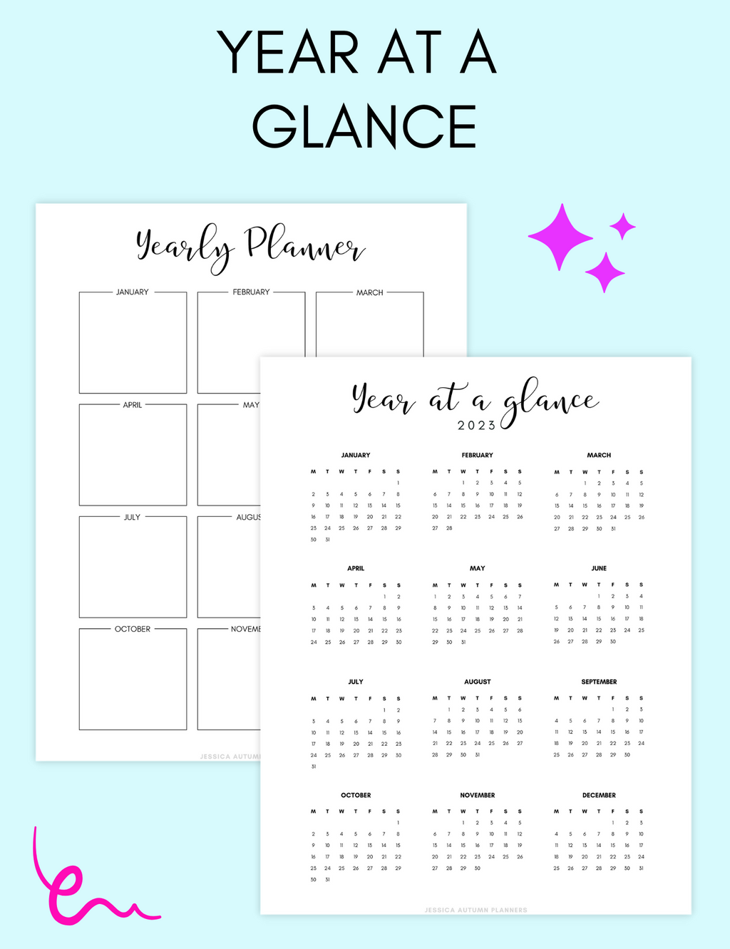 Year At A Glance Jessica Autumn