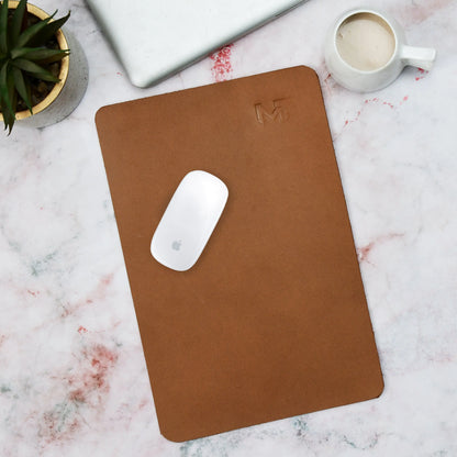 Caramel Luxe Leather Desk Mat + Mouse Pad Classy Leather Bags