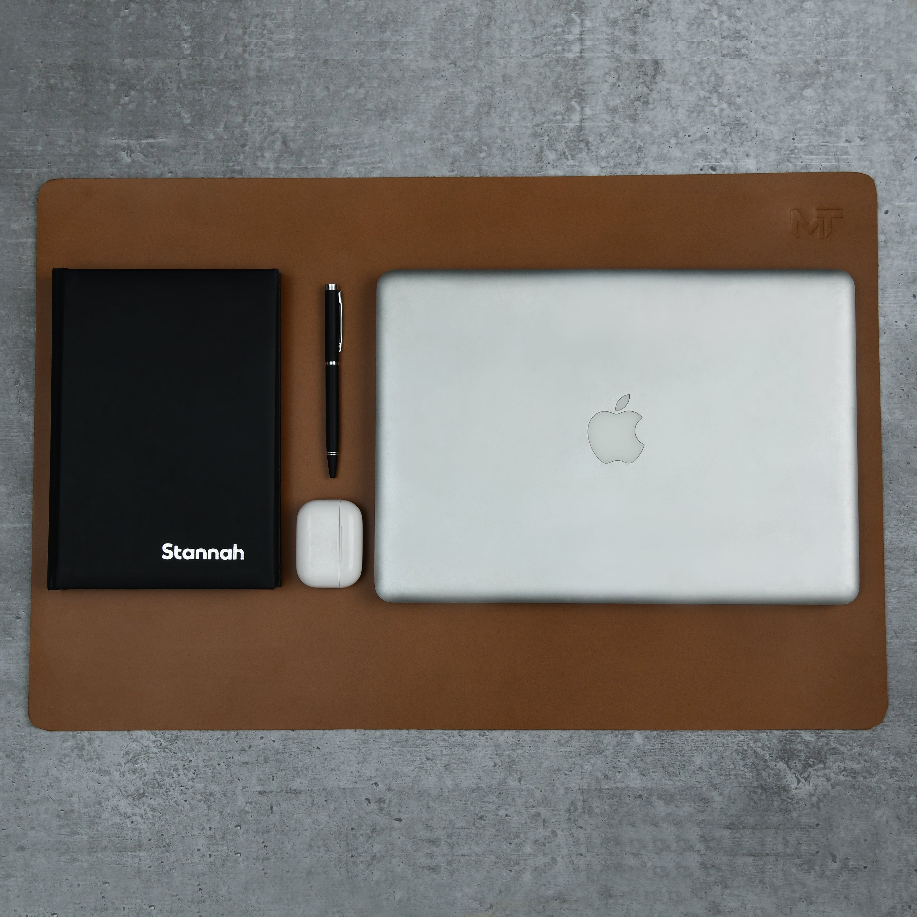 Caramel Luxe Leather Desk Mat + Mouse Pad Classy Leather Bags