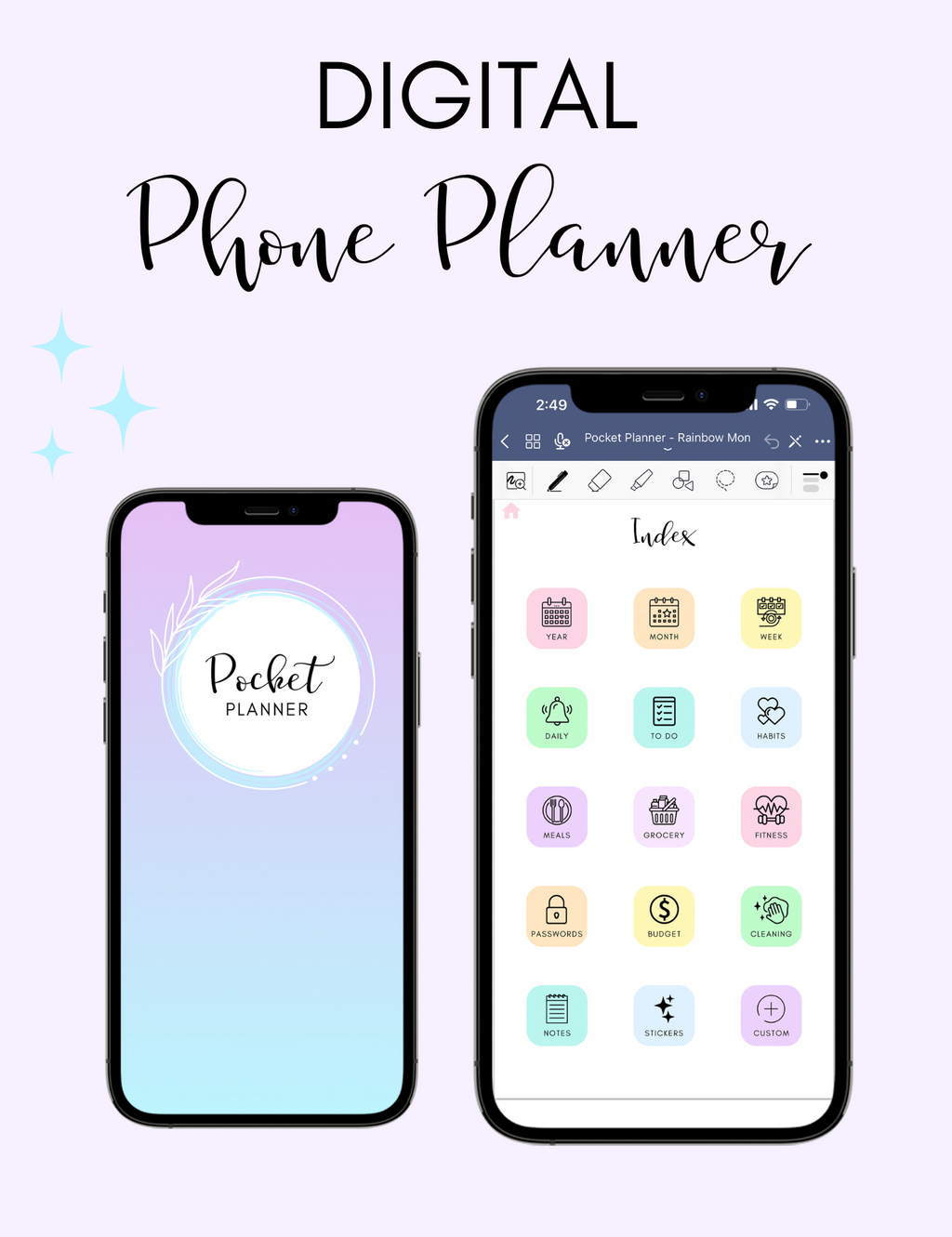 Digital Phone Planner Rainbow Jessica Autumn
