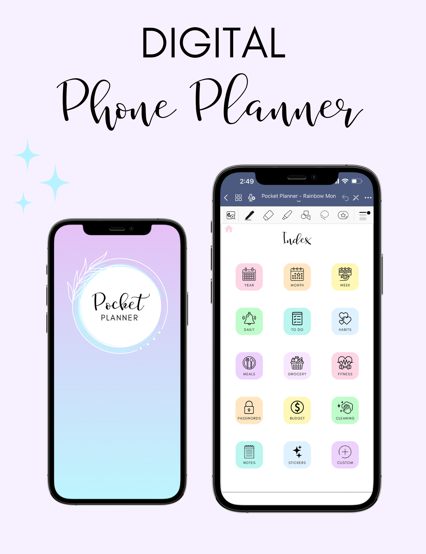 Digital Phone Planner Rainbow Jessica Autumn