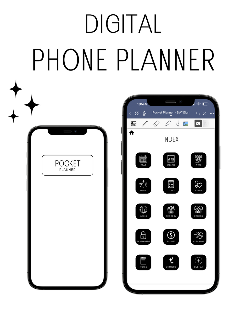 Digital Phone Planner Neutral Jessica Autumn
