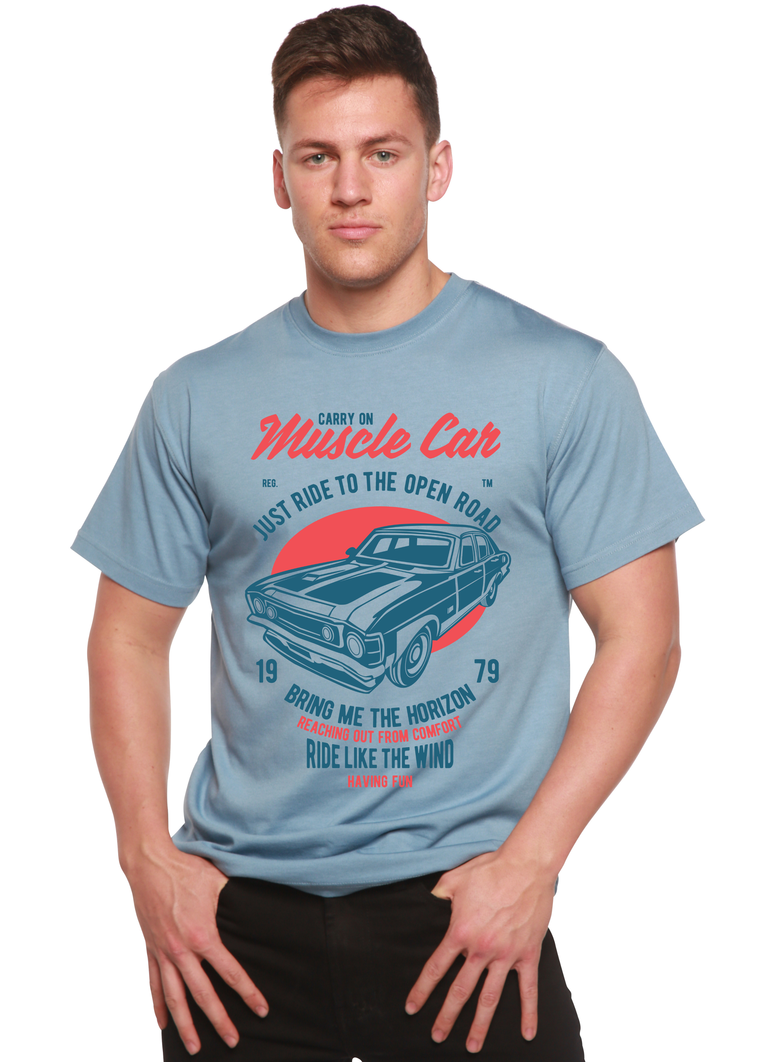 Muscle Car Spun Bamboo® Men's Bamboo Viscose/Organic Cotton Short Sleeve Graphic T-Shirt Spun Bamboo