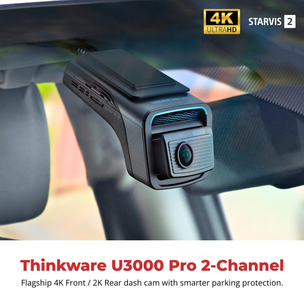 Thinkware U3000 Pro 2CH 4K UHD Front + 2K QHD Rear Dash Cam with OBD-II Cable BlackboxMyCar