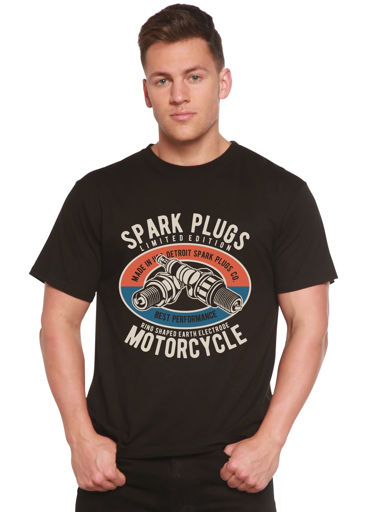 Spark Plugs Spun Bamboo® Men's Bamboo Viscose/Organic Cotton Short Sleeve Graphic T-Shirt Spun Bamboo