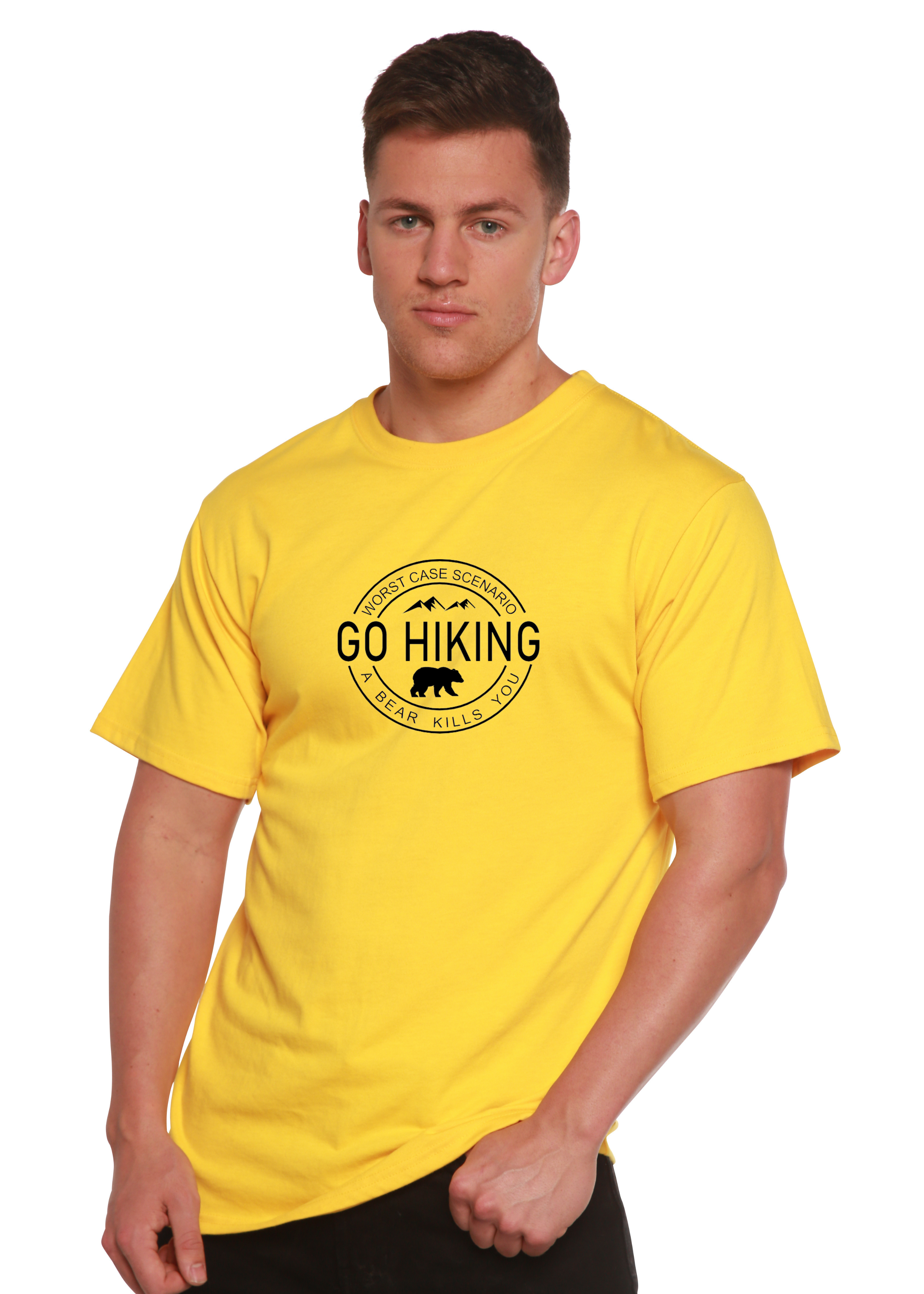 Go Hiking Men's Bamboo Viscose/Organic Cotton Short Sleeve Graphic T-Shirt Spun Bamboo