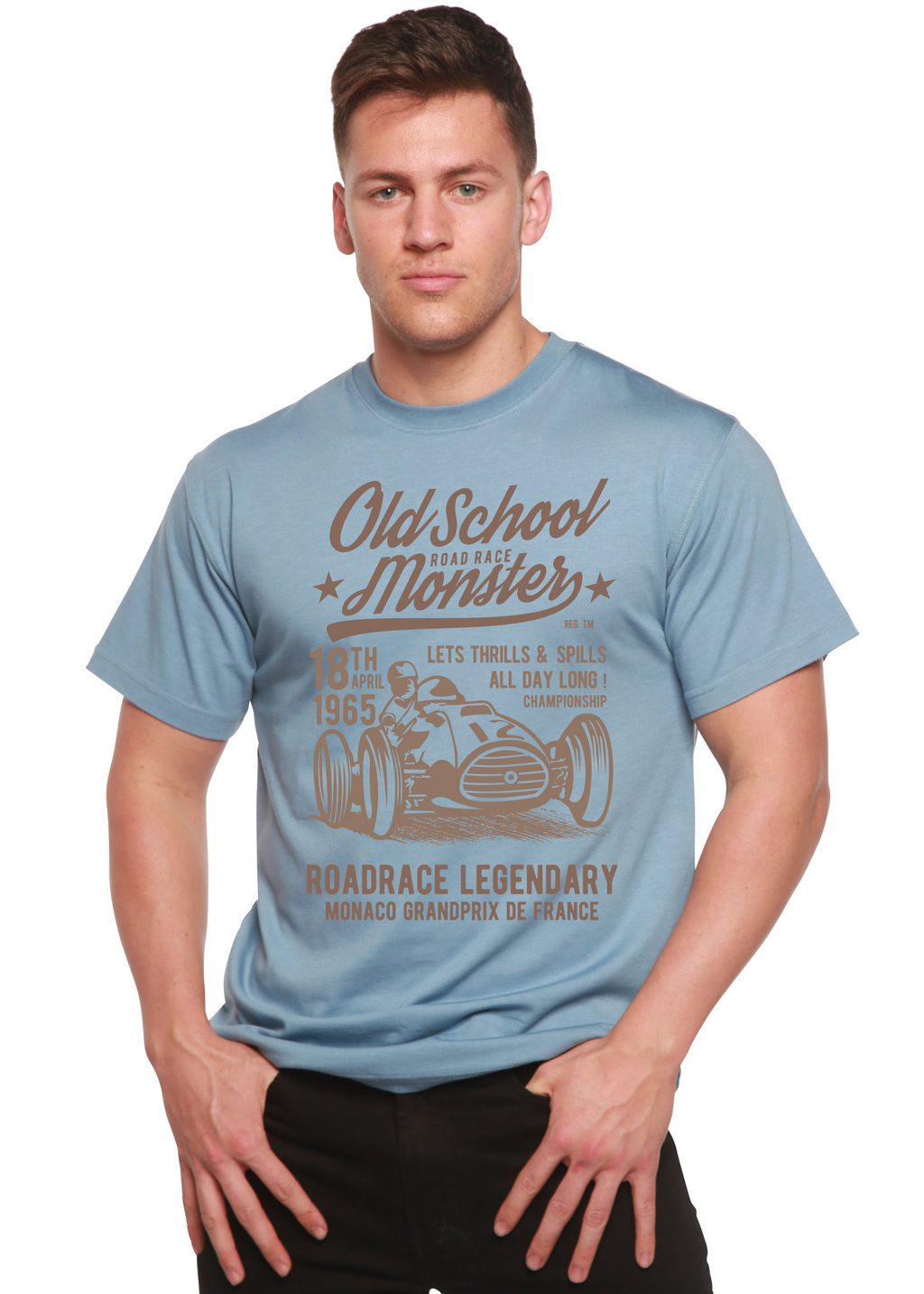 Old School Road Spun Bamboo® Men's Bamboo Viscose/Organic Cotton Short Sleeve Graphic T-Shirt Spun Bamboo