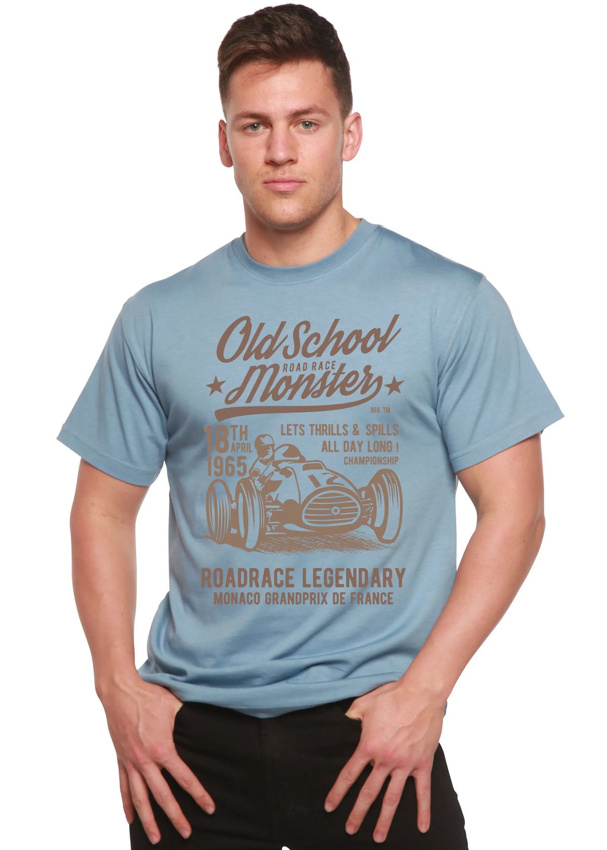 Old School Road Spun Bamboo® Men's Bamboo Viscose/Organic Cotton Short Sleeve Graphic T-Shirt Spun Bamboo