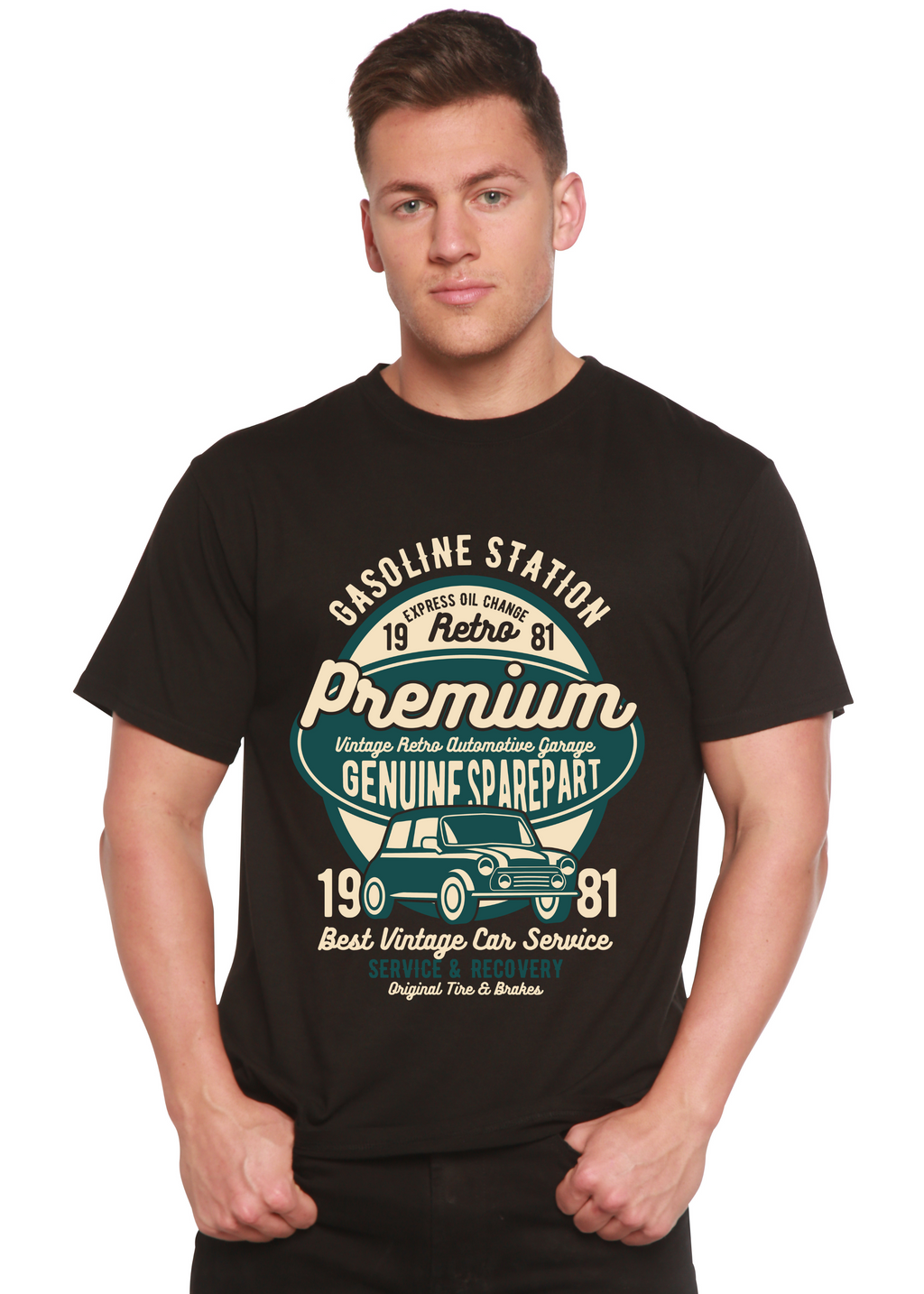 Premium Garage Spun Bamboo® Men's Bamboo Viscose/Organic Cotton Short Sleeve Graphic T-Shirt Spun Bamboo