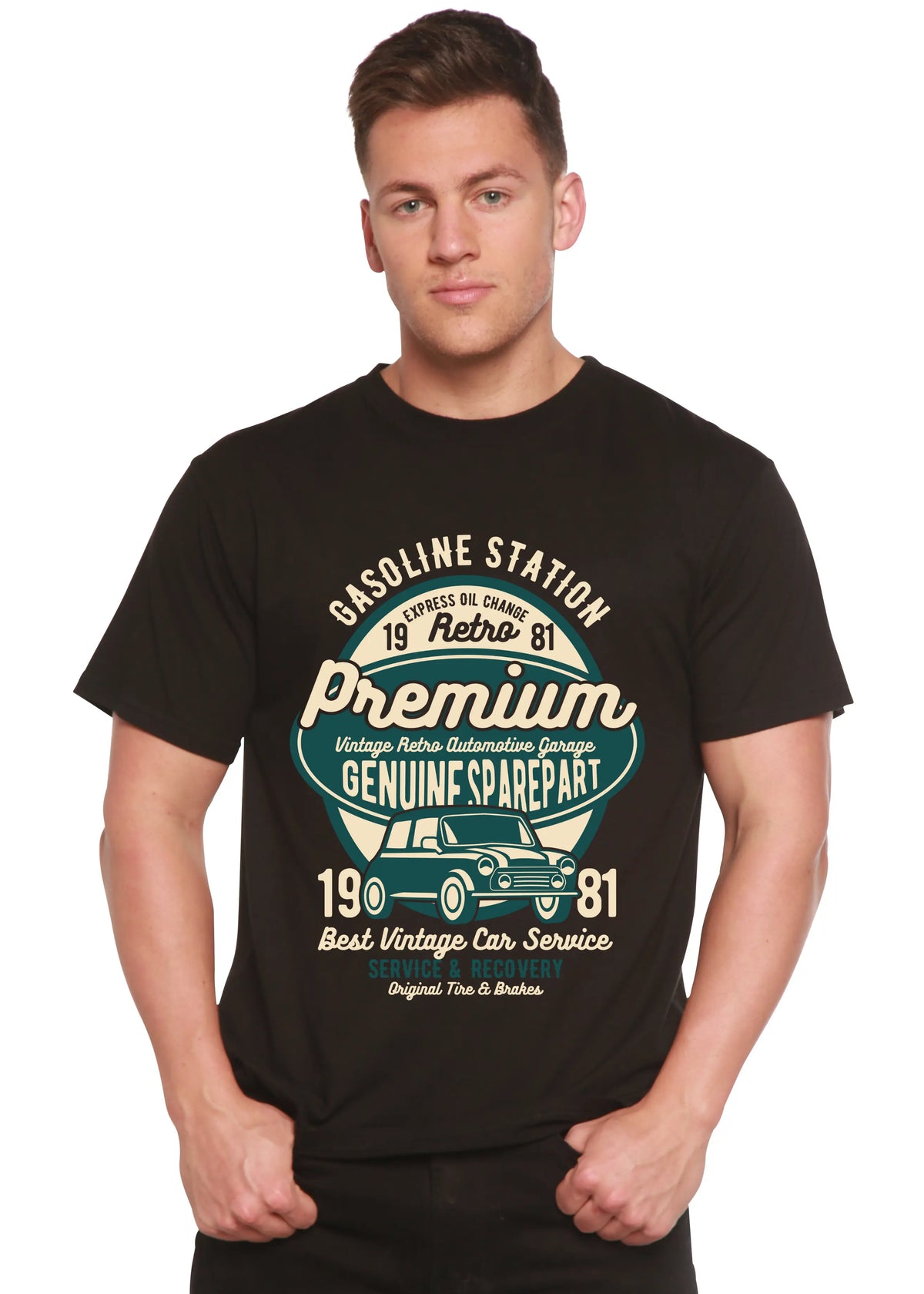 Premium Garage Spun Bamboo® Men's Bamboo Viscose/Organic Cotton Short Sleeve Graphic T-Shirt Spun Bamboo