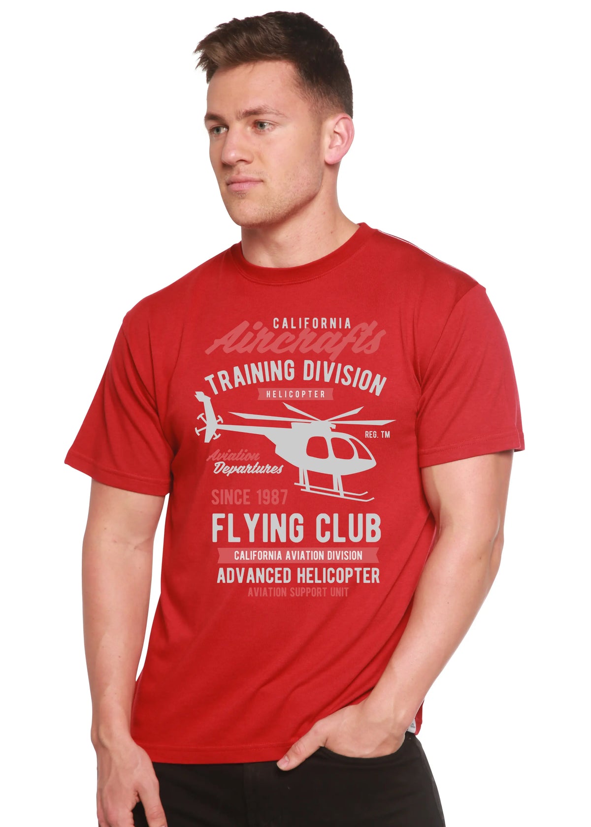 California Aircraft Men's Bamboo Viscose/Organic Cotton Short Sleeve Graphic T-Shirt Spun Bamboo