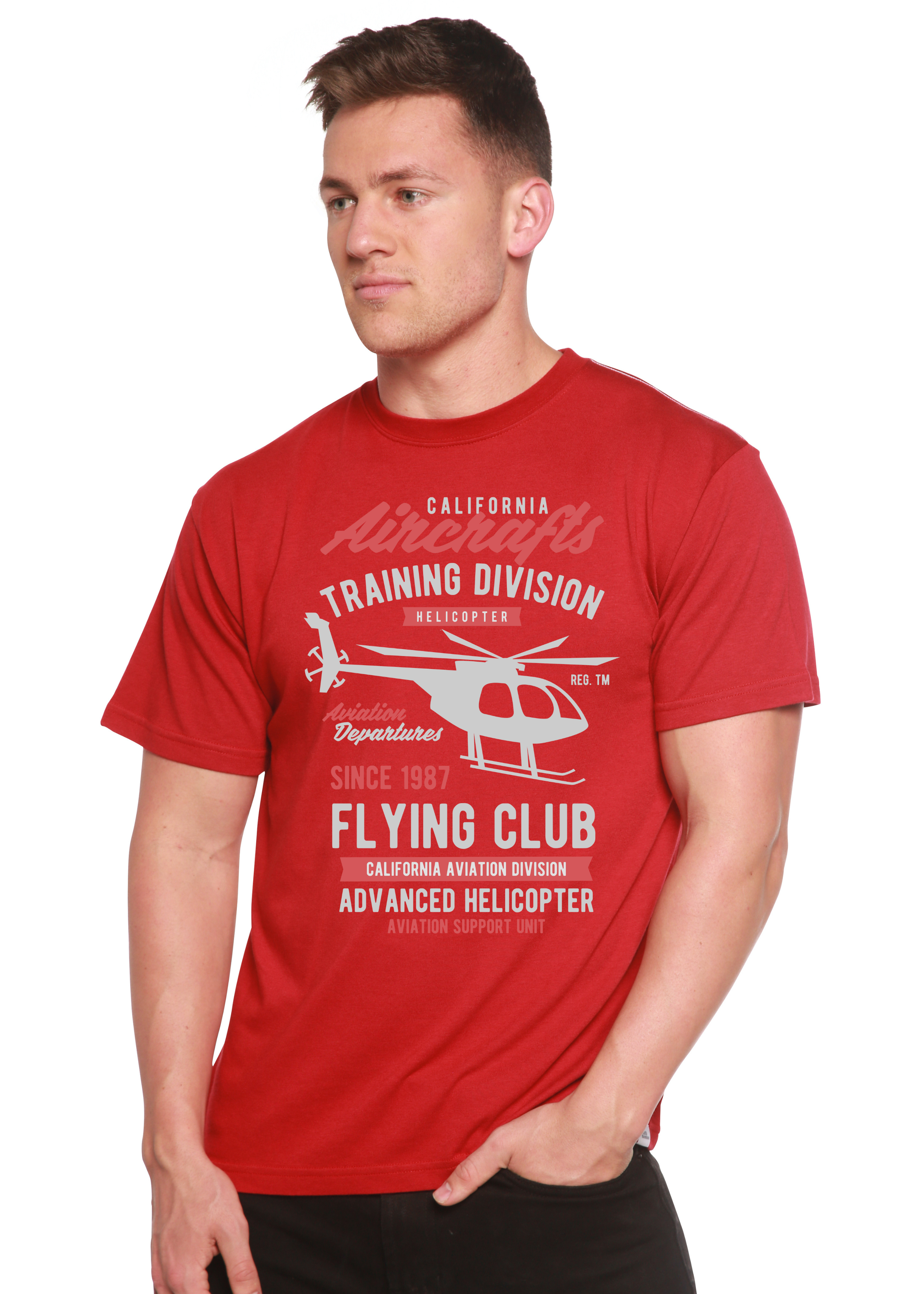California Aircraft Men's Bamboo Viscose/Organic Cotton Short Sleeve Graphic T-Shirt Spun Bamboo