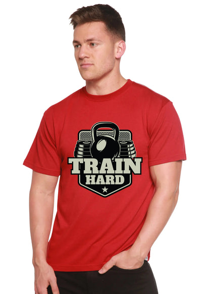 Train Hard Men's Bamboo Viscose/Organic Cotton Short Sleeve Graphic T-Shirt Spun Bamboo