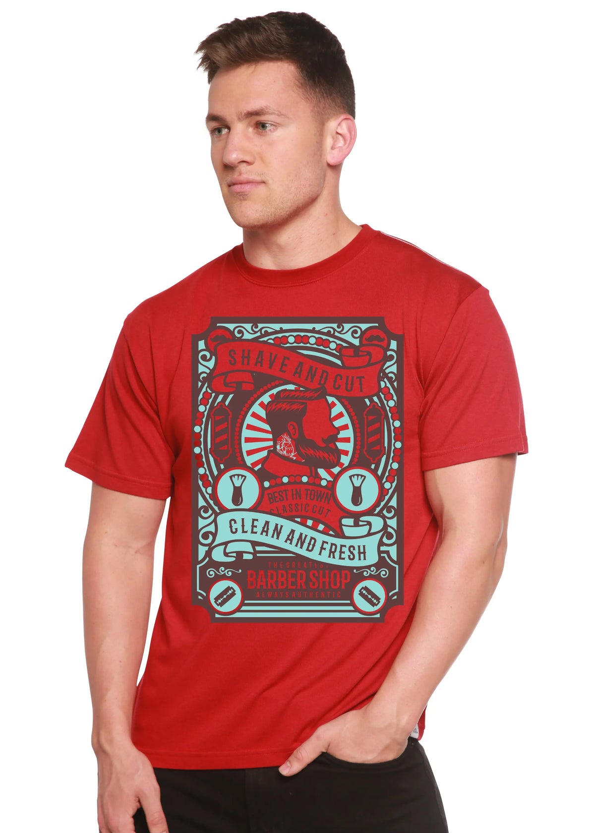 Shave and Cut Spun Bamboo® Men's Bamboo Viscose/Organic Cotton Short Sleeve Graphic T-Shirt Spun Bamboo