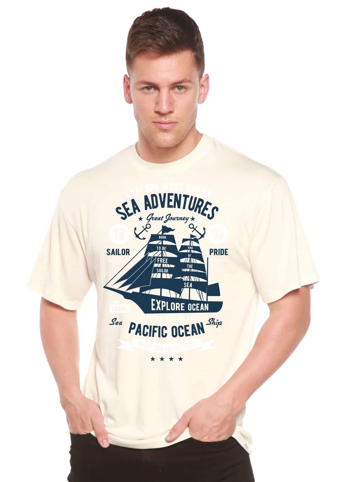 Sea Adventures Spun Bamboo® Men's Bamboo Viscose/Organic Cotton Short Sleeve Graphic T-Shirt Spun Bamboo