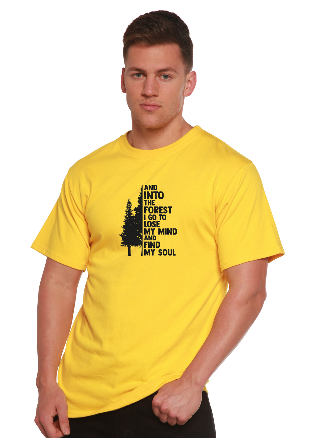 And Into The Forest I Go Men's Bamboo Viscose/Organic Cotton Short Sleeve Graphic T-Shirt Spun Bamboo