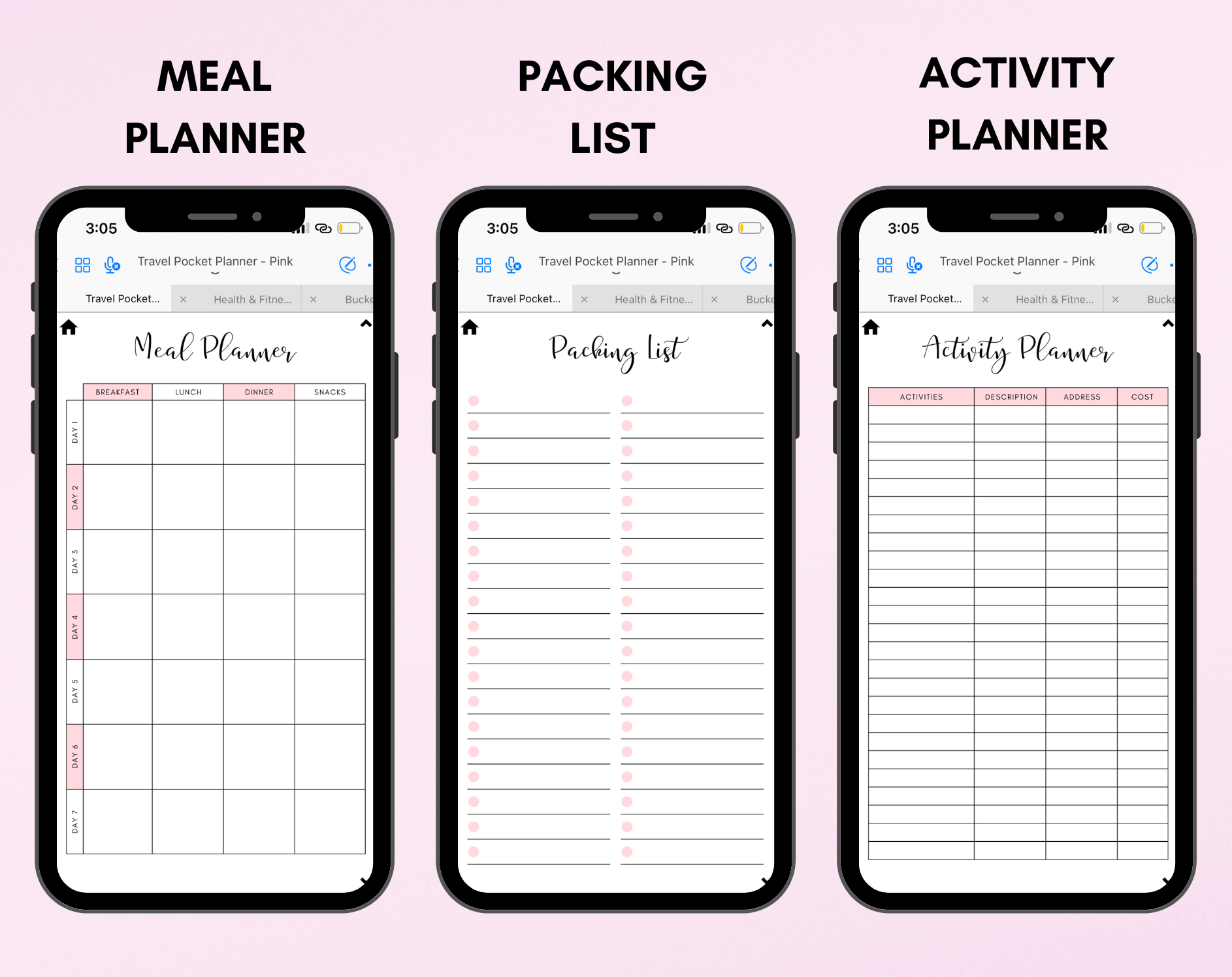 Digital Travel Phone Planner Bundle Jessica Autumn