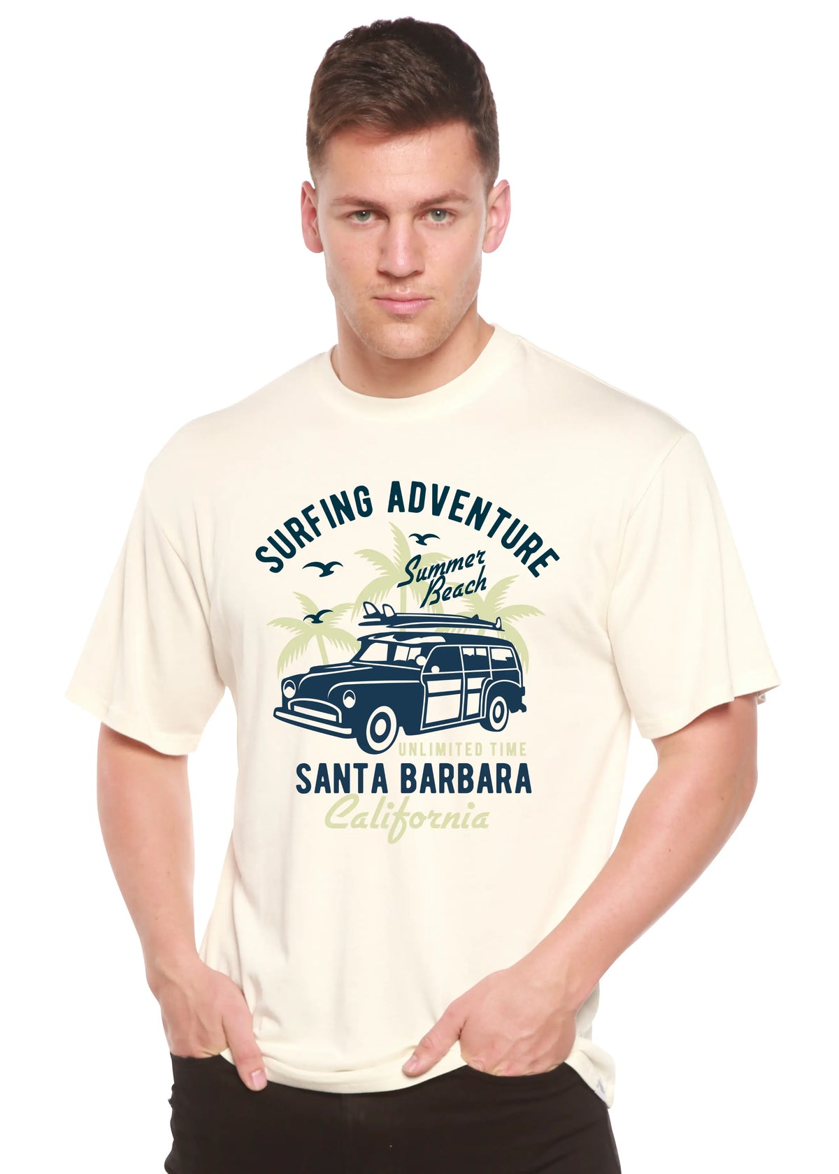 Surfing Adventure Spun Bamboo® Men's Bamboo Viscose/Organic Cotton Short Sleeve Graphic T-Shirt Spun Bamboo