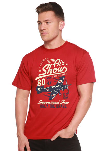 Air Show Men's Bamboo Viscose/Organic Cotton Short Sleeve Graphic T-Shirt Spun Bamboo