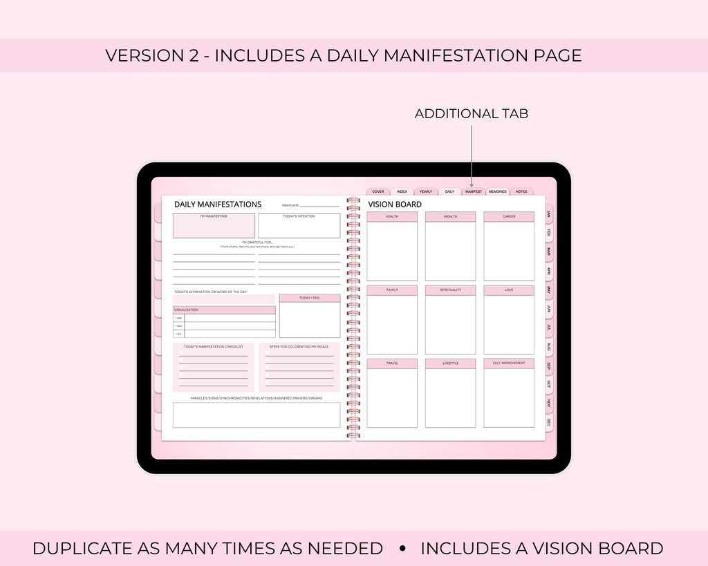 2026 Simply Elegant Digital Planner in Pink Jessica Autumn