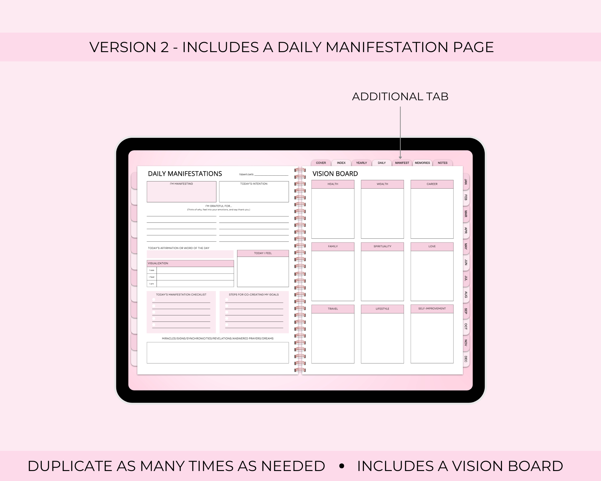 2026 Simply Elegant Digital Planner in Pink Jessica Autumn