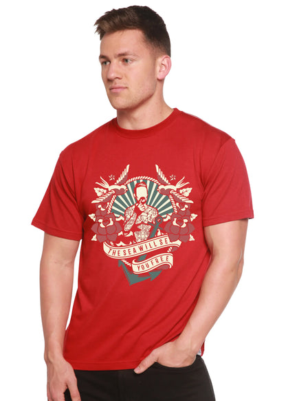 The Sea Will Spun Bamboo® Men's Bamboo Viscose/Organic Cotton Short Sleeve Graphic T-Shirt Spun Bamboo