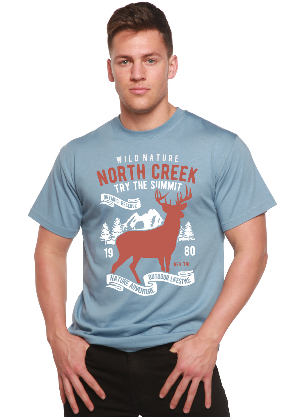 North Creek Spun Bamboo® Men's Bamboo Viscose/Organic Cotton Short Sleeve Graphic T-Shirt Spun Bamboo