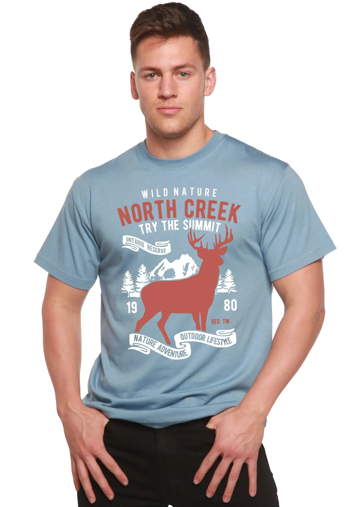 North Creek Spun Bamboo® Men's Bamboo Viscose/Organic Cotton Short Sleeve Graphic T-Shirt Spun Bamboo