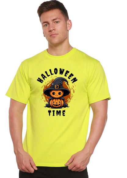 Halloween Time Unisex Bamboo Viscose/Organic Cotton Short Sleeve Graphic T-Shirt Spun Bamboo