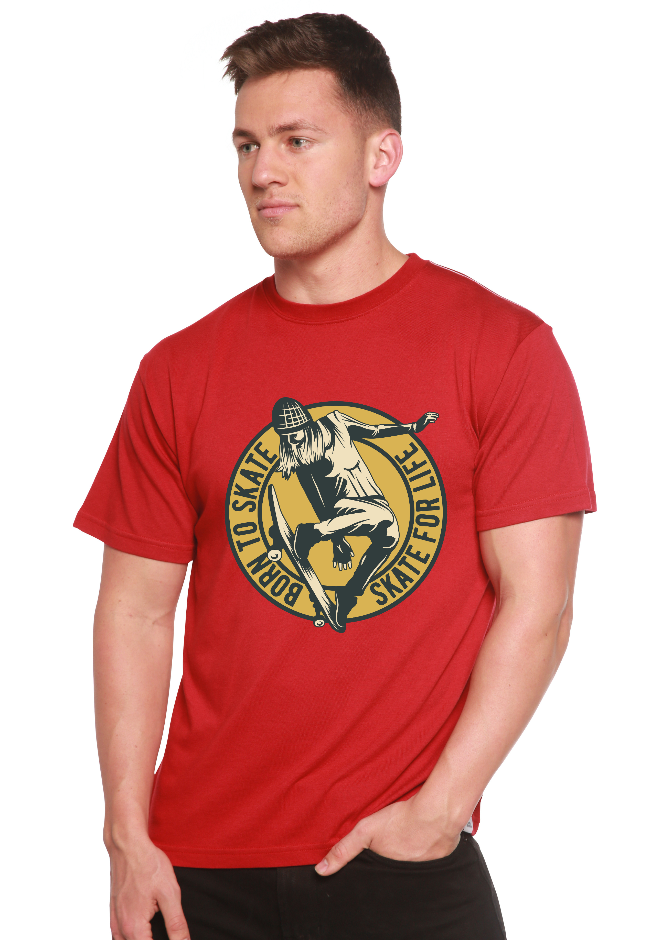 Skate For Life Men's Bamboo Viscose/Organic Cotton Short Sleeve Graphic T-Shirt Spun Bamboo