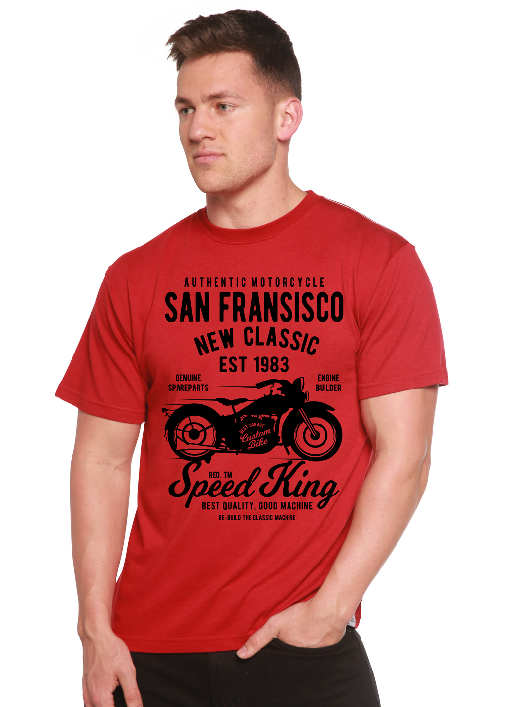 San Fransisco Spun Bamboo® Men's Bamboo Viscose/Organic Cotton Short Sleeve Graphic T-Shirt Spun Bamboo