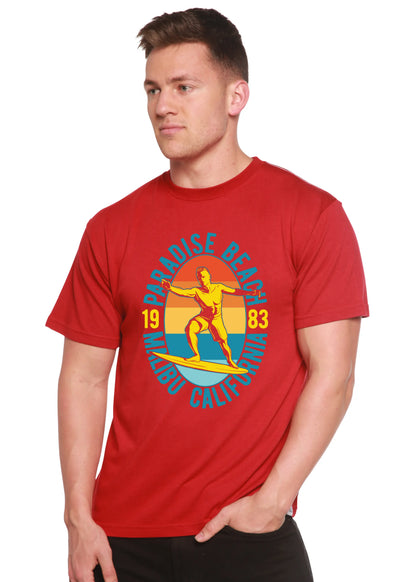 Paradise Beach 1983 Men's Bamboo Viscose/Organic Cotton Short Sleeve Graphic T-Shirt Spun Bamboo