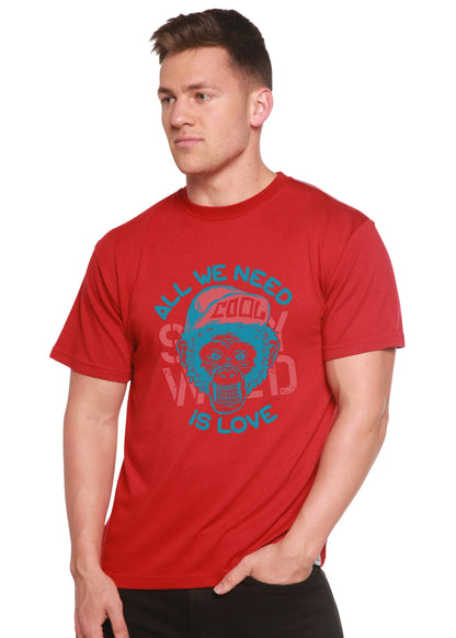 All We Need is Love Men's Bamboo Viscose/Organic Cotton Short Sleeve Graphic T-Shirt Spun Bamboo