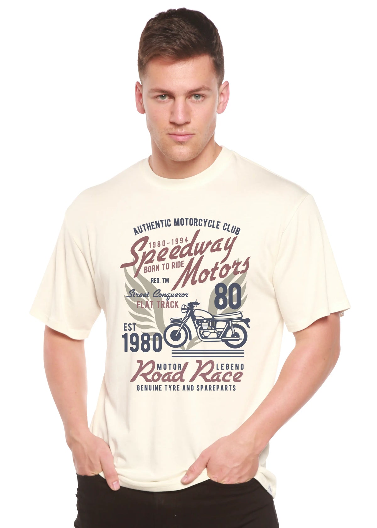 Speedway Motor Spun Bamboo® Men's Bamboo Viscose/Organic Cotton Short Sleeve Graphic T-Shirt Spun Bamboo